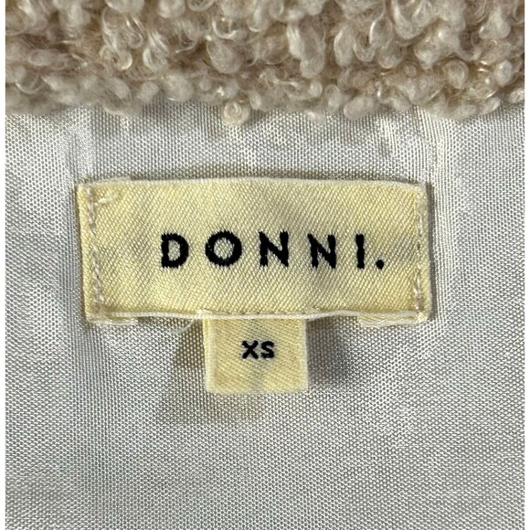 DONNI Womens XS Shacket Teddy Sherpa Button Shirt Jacket‎ Ivory Lined Oversized - Picture 7 of 12